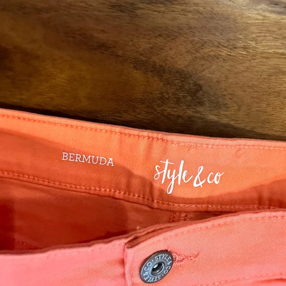Style & Co Coral Orange Bermuda Shorts size 14 - Picture 4 of 4